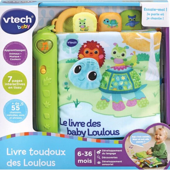 Brand New VTech  (French Version) Turtle's Busy Day 7 Pages Soft Book 3+months - Picture 1 of 14